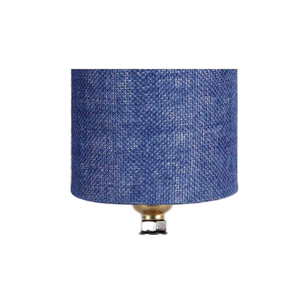 Amara Wood Table lamp with Blue Jute Shade