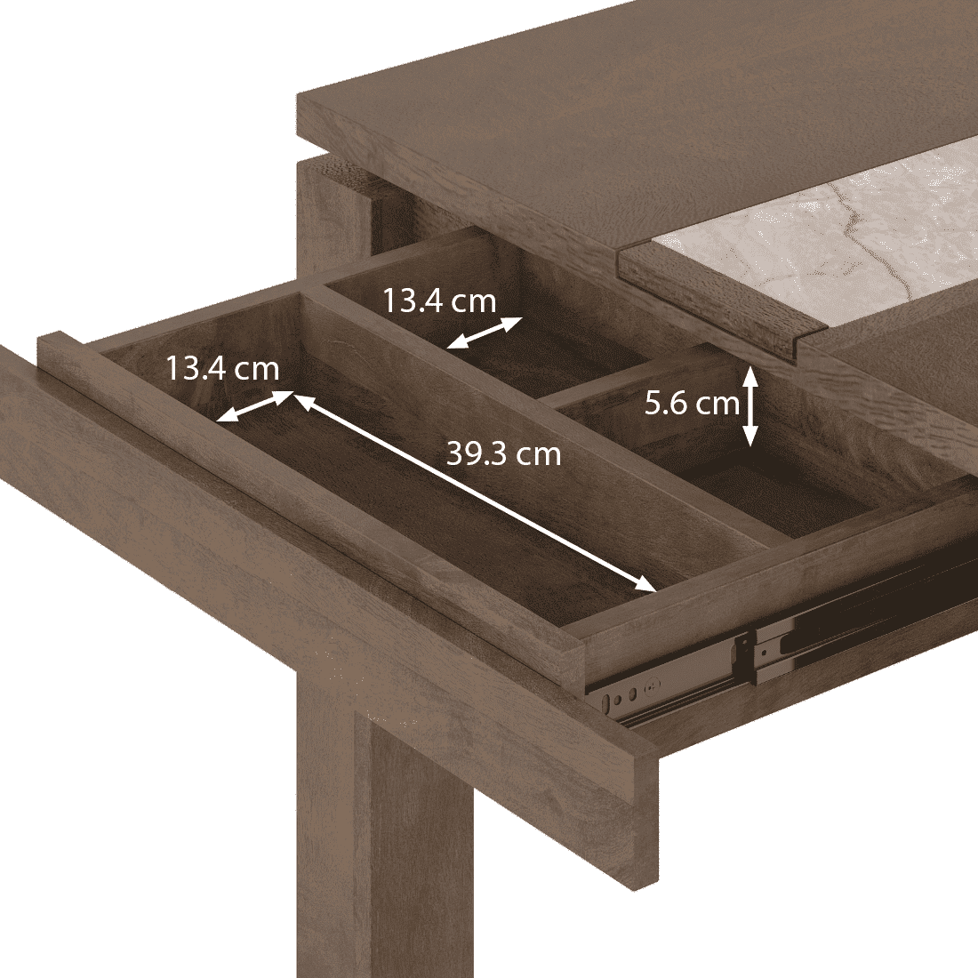 Atlas Crest Storage Solid Wood 4 Seater Dining Table With Reed Dining Chairs