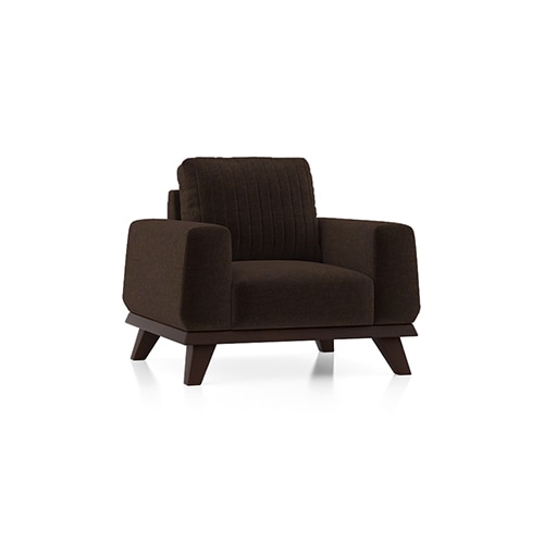 Granada Premium 1 Seater Fabric Sofa in Dark Earth Colour - Urban Ladder