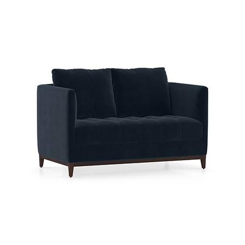 Florence Luxe 2 Seater Fabric Sofa in Sea Port Blue Velvet Colour
