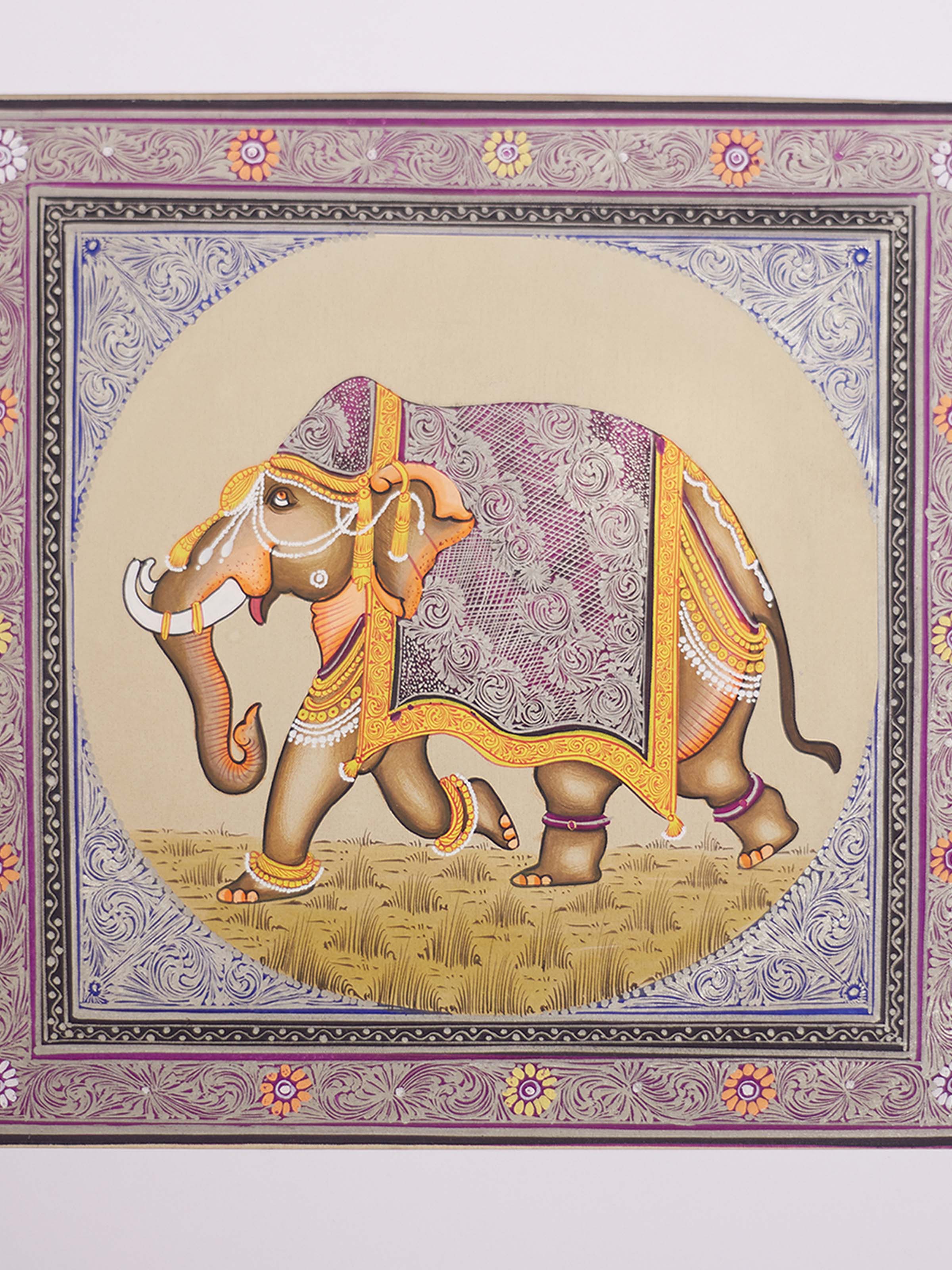 The Regal Elephant Miniature Painting
