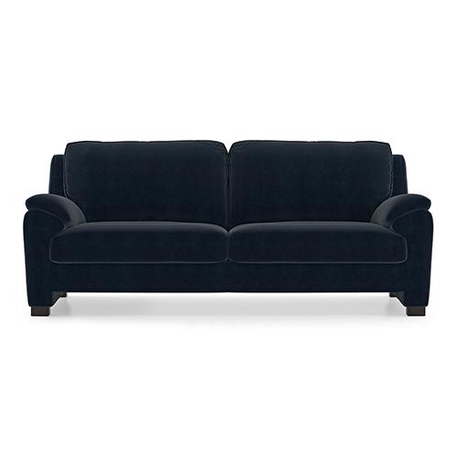 Farina Luxe 3 Seater Fabric Sofa in Sea Port Blue Velvet Colour