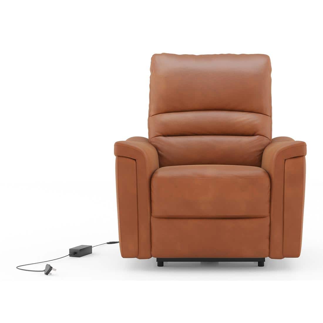 Marlowe Single Seater Motorised Recliner in Tan Leatherette Colour