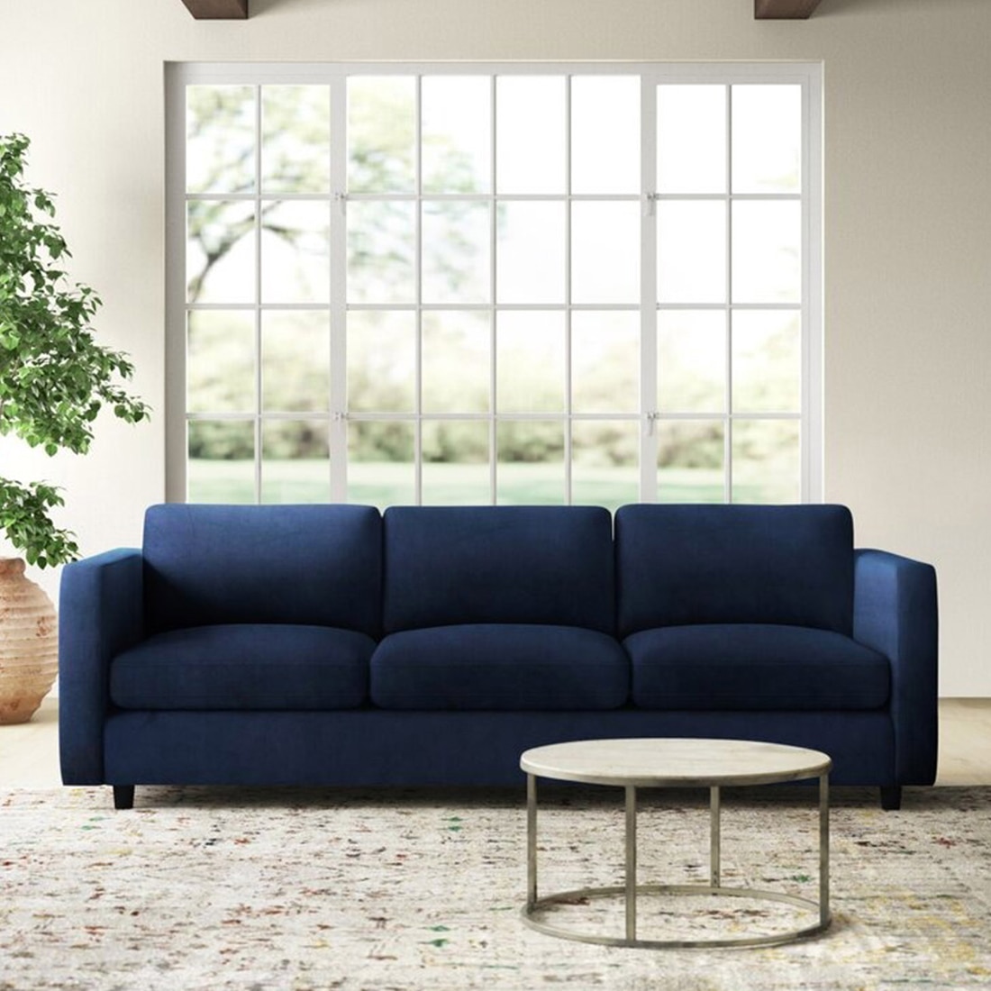 Chambray Fabric Sofa - Expressionist By Mohanbir