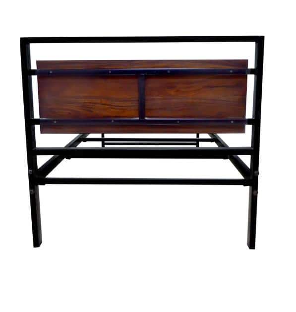 Palmer Metal Single Size Non Storage Bed In Provincial Teak Finish