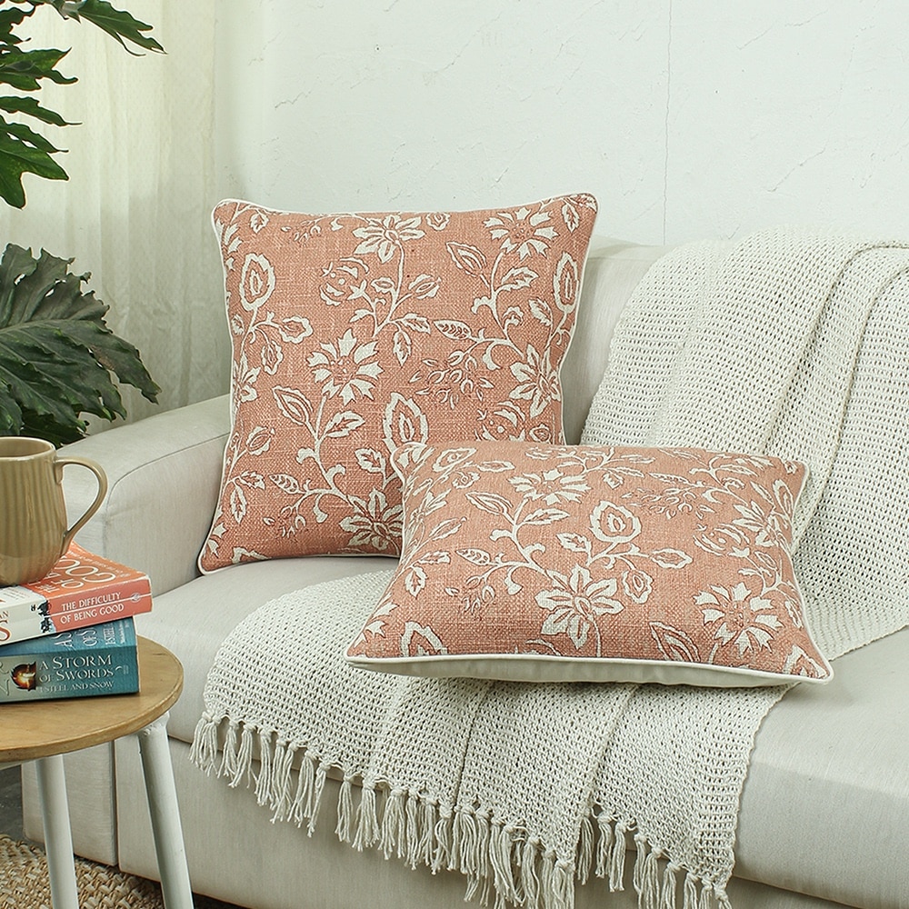 Botanical Garden Set Of 2 Cushion Cover With Rust Colour - House This
