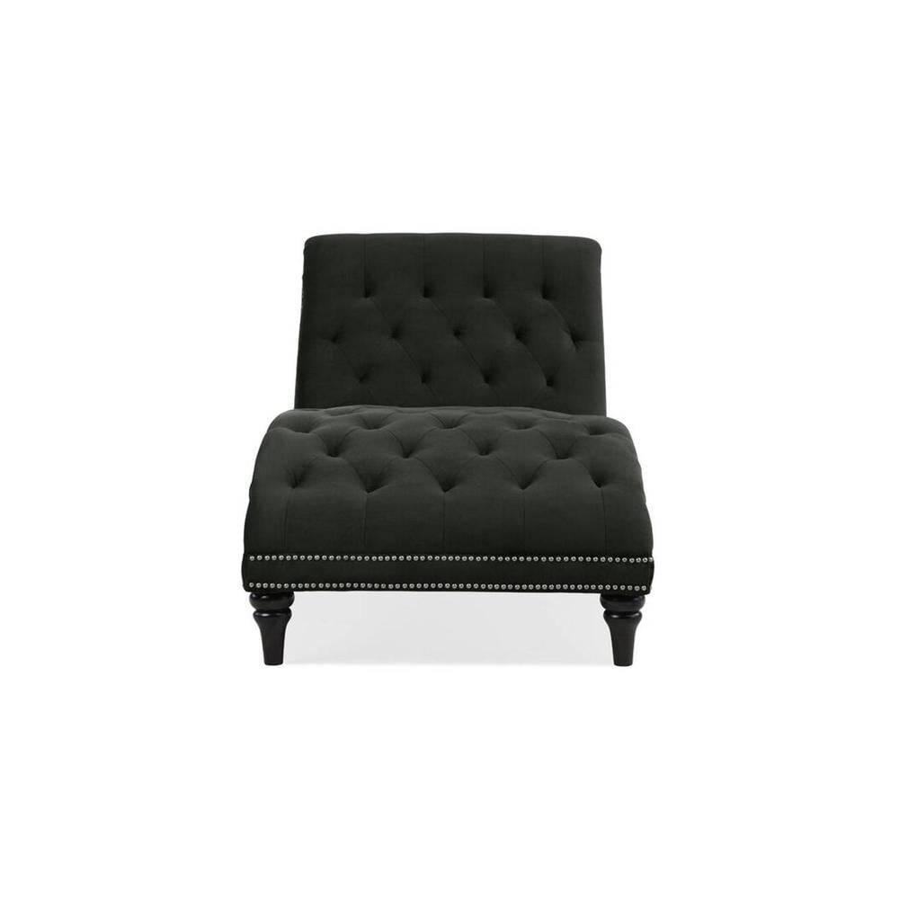Pion Velvet Chaise Launger in Black Colour