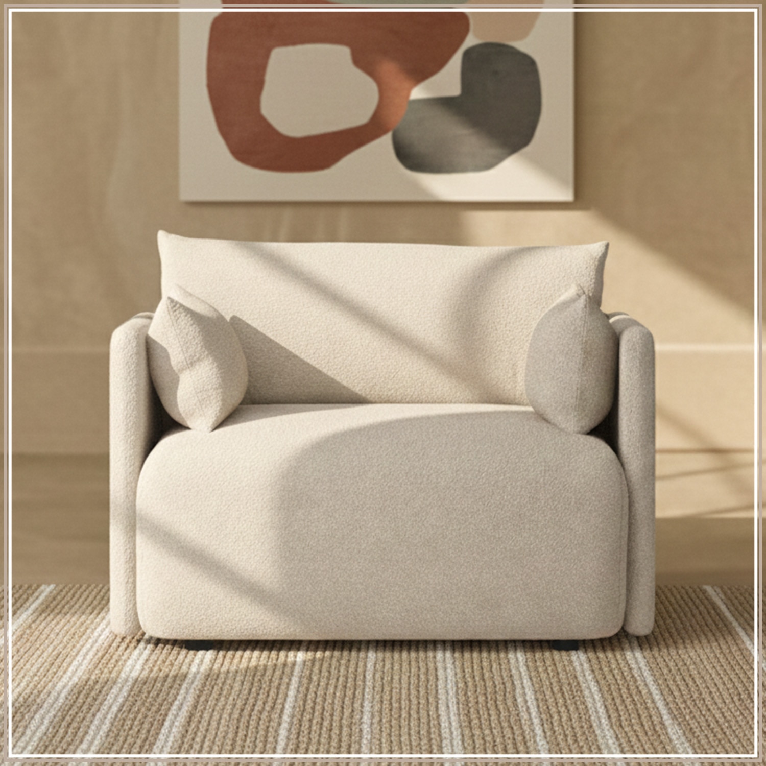 Cozychic Wood 1 Seater With Upholstery Non Storage Sofa In Grey Colour - Nestroots
