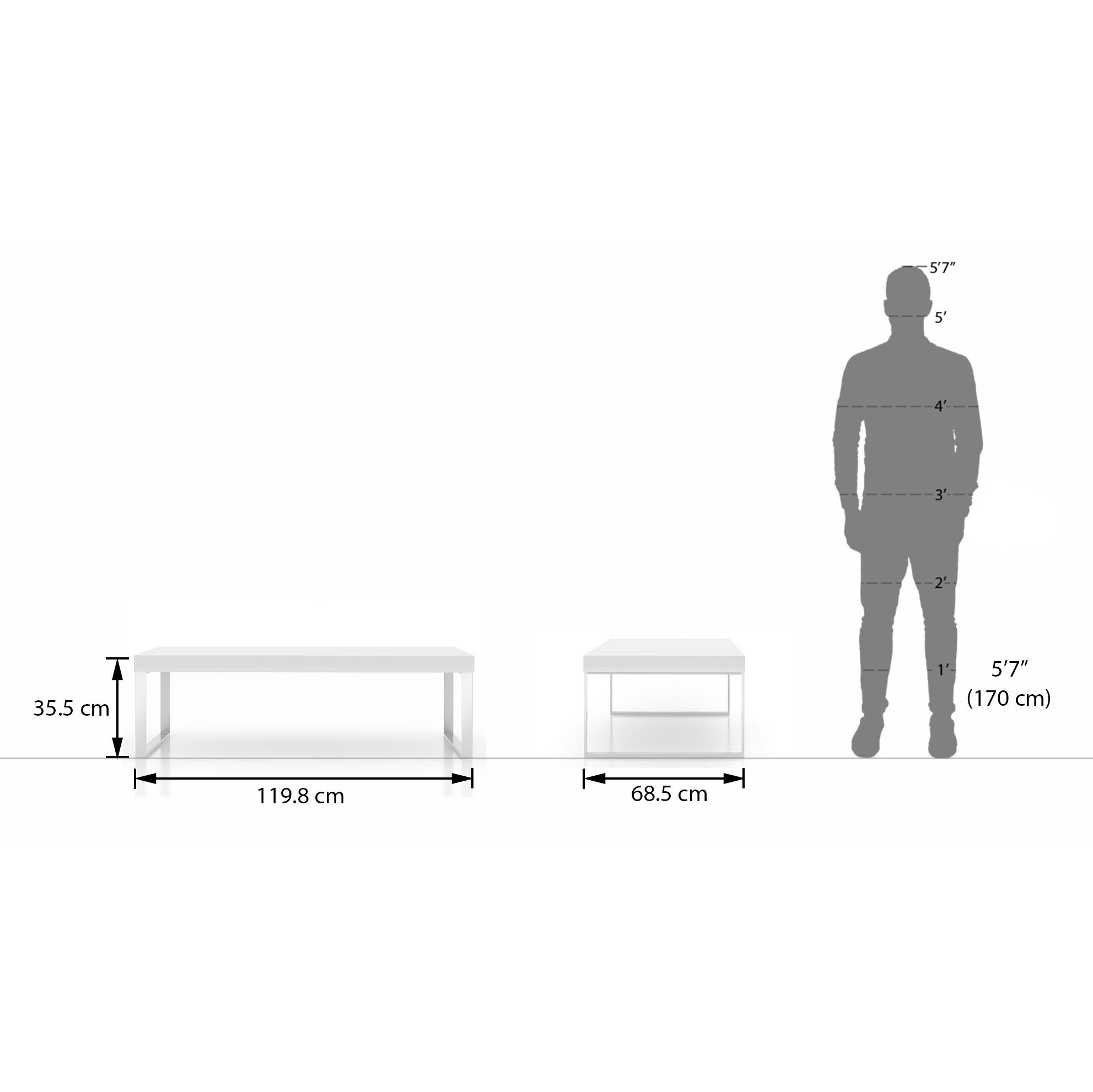 Marcel Rectangular Metal Coffee Table In White Gloss Finish