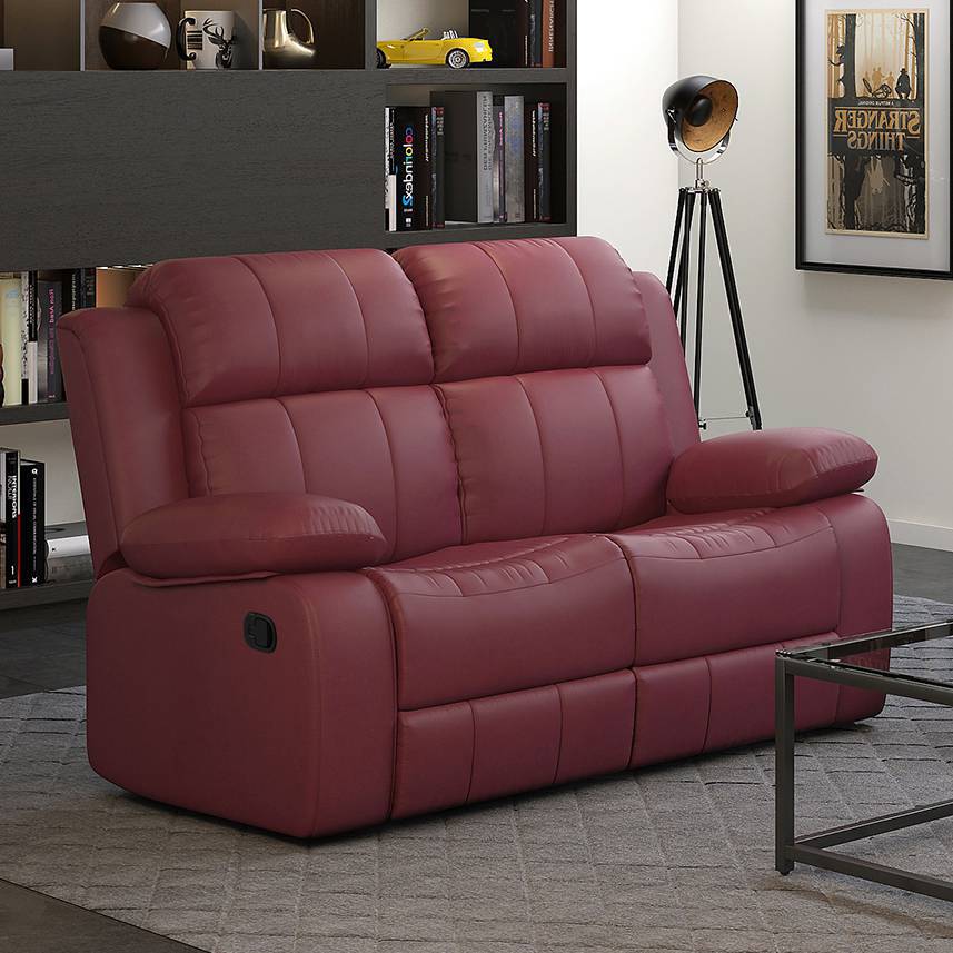 Griffin Recliner Two Seater - Crimson Burgundy - Urban Ladder