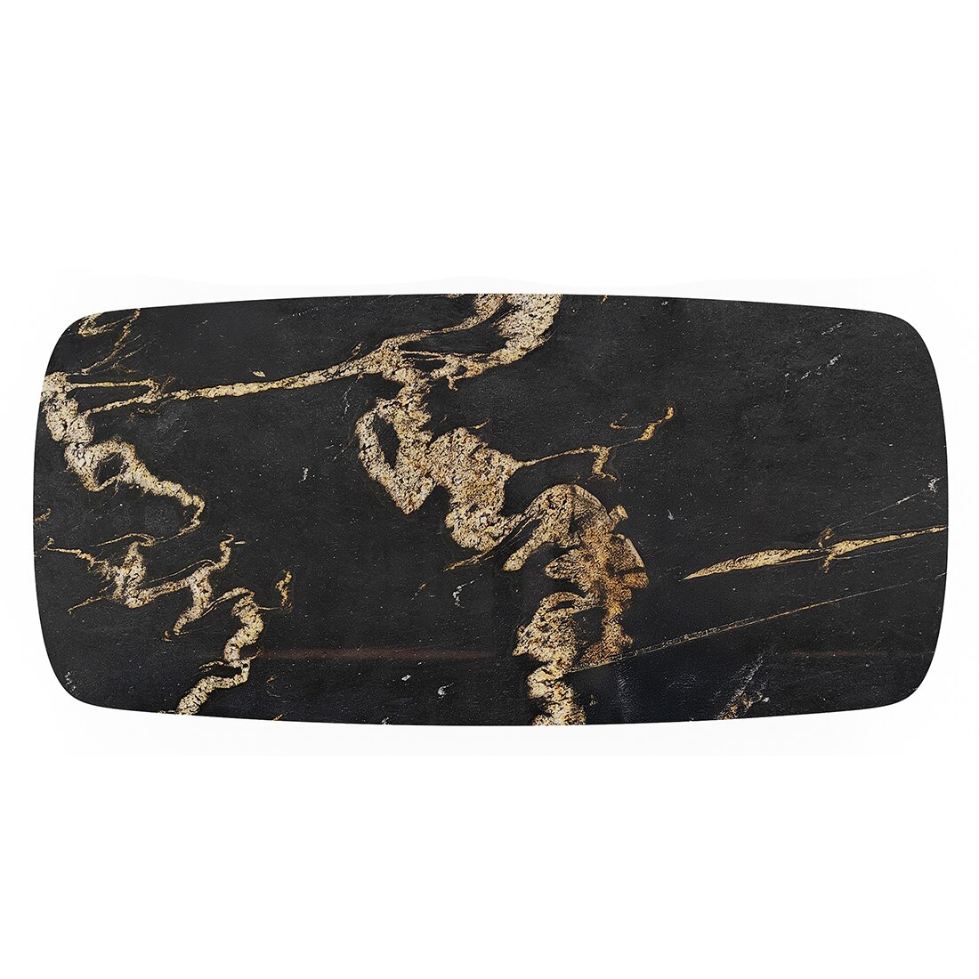 Adria Copa Cabana Black Stone 6 Seater Dining Table In Dark Sheesham Finish