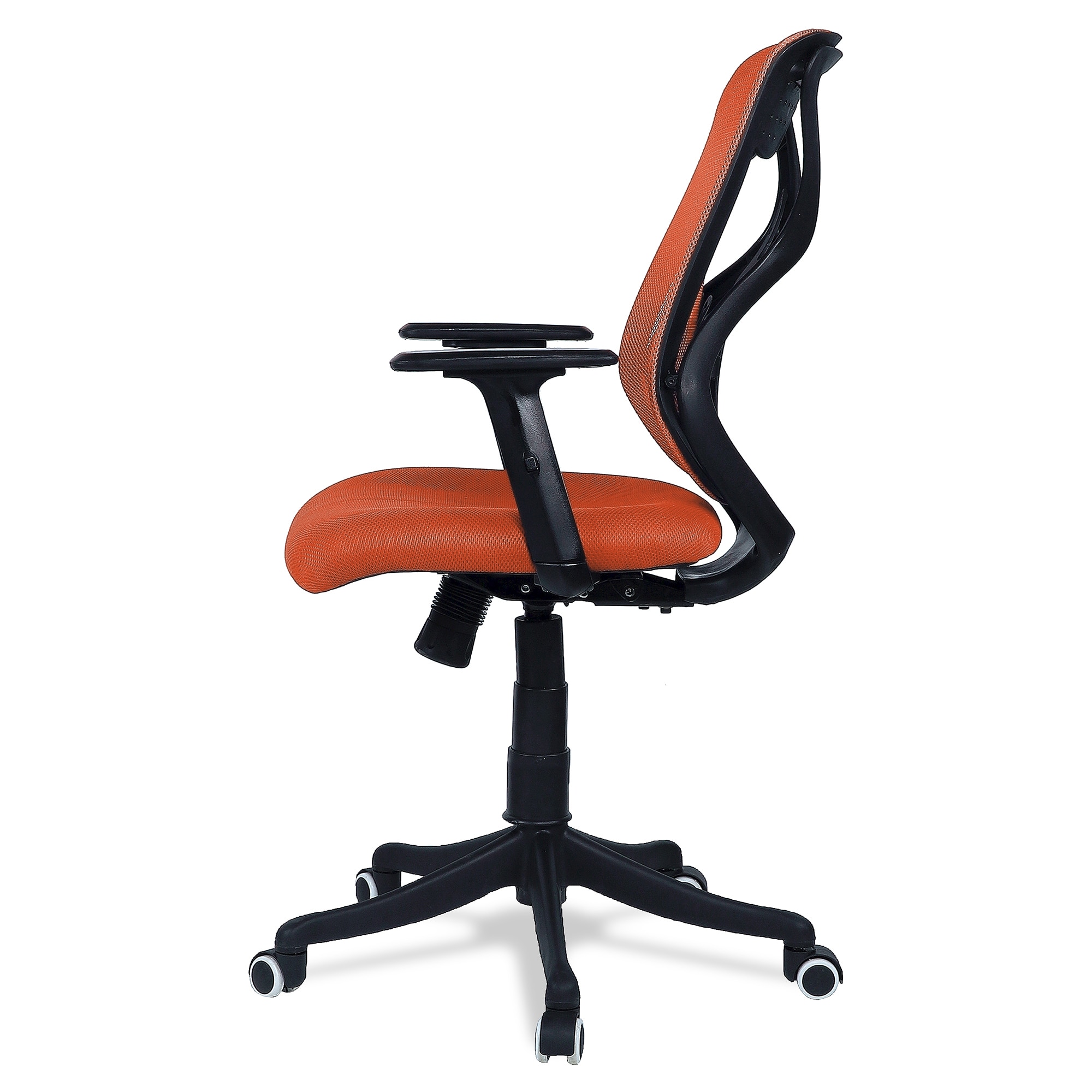 Zeeazyana Mid Back Ergonomic Chair in Orange Colour