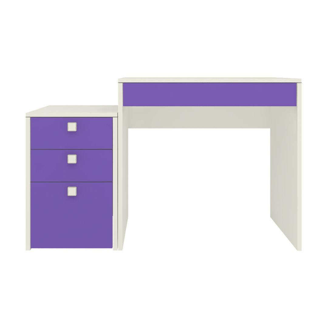 Eskada Kids Study Desk cum Printer Table with 4 Drawers in Lavender Purple Colour