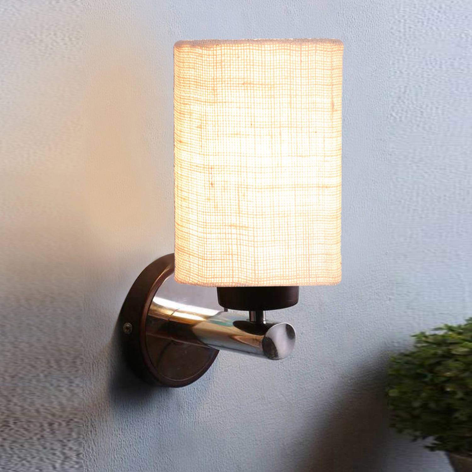 Devansh Metal Electric Wall Light in White Colour with White Shade Count of 1 Light - Devansh