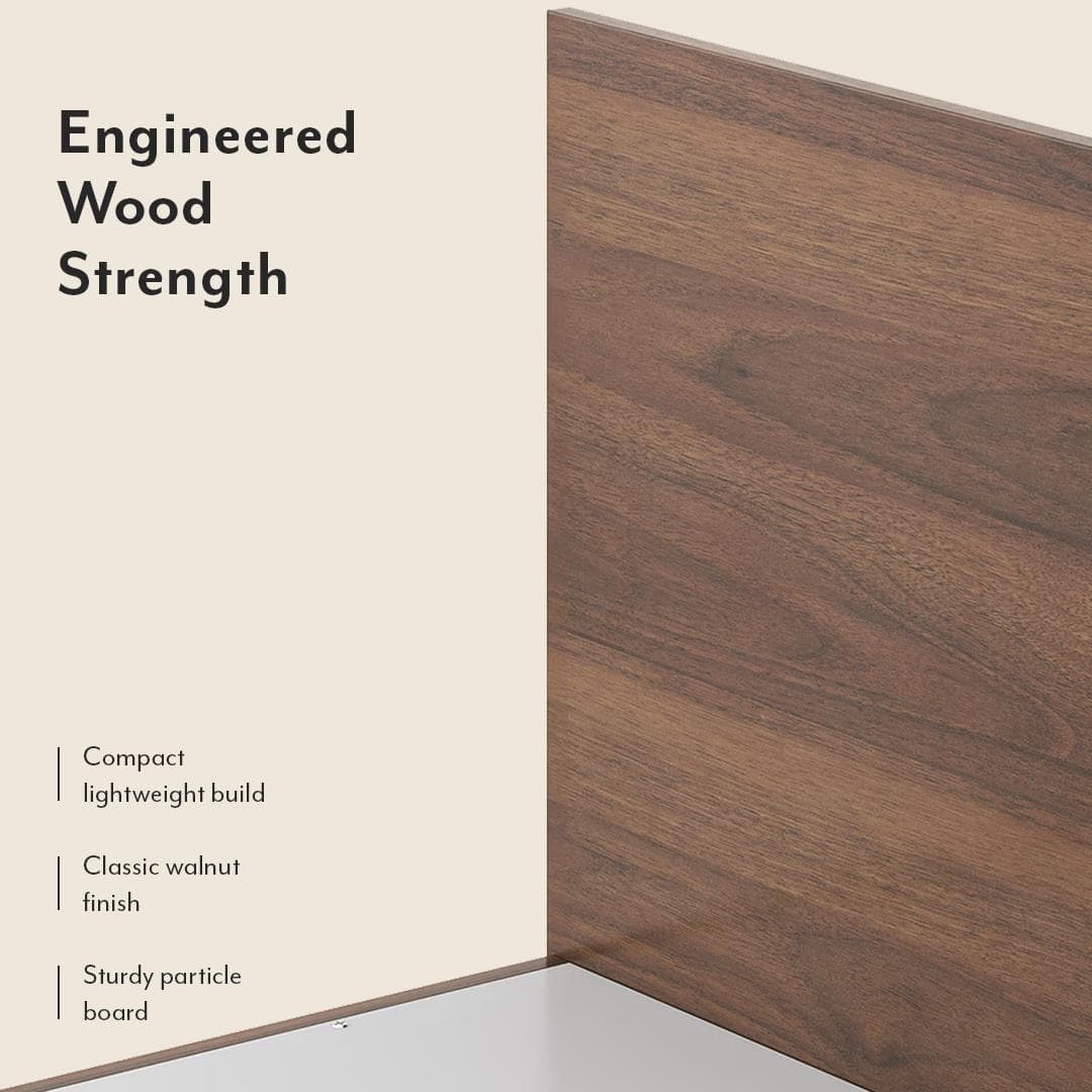 Zoey Non Storage Single Bed In Classic Walnut Finish