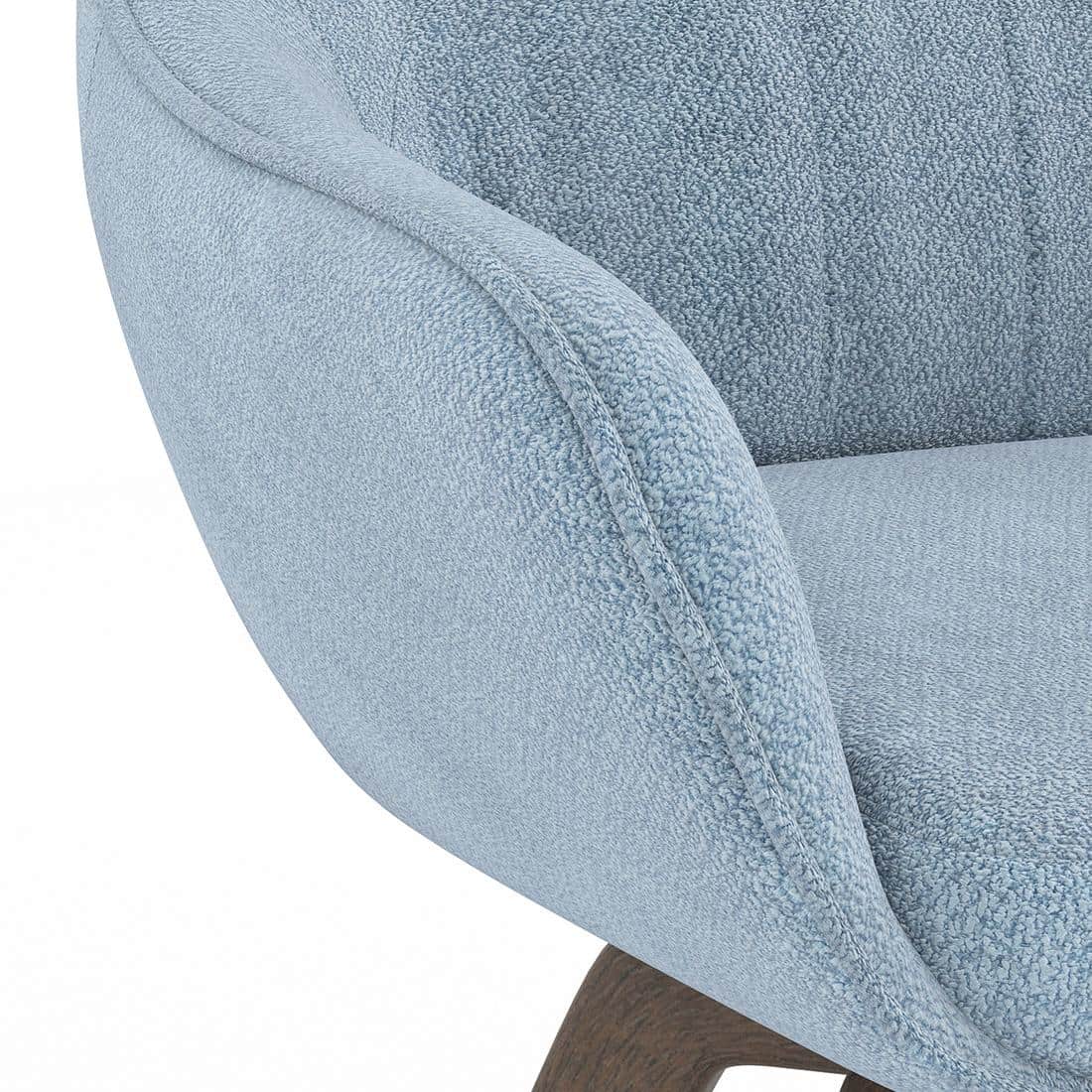 Nola 6 seater Compact Dining Table in Amber Jade Ceramic with Wella Dining Chair in Blue Fabric