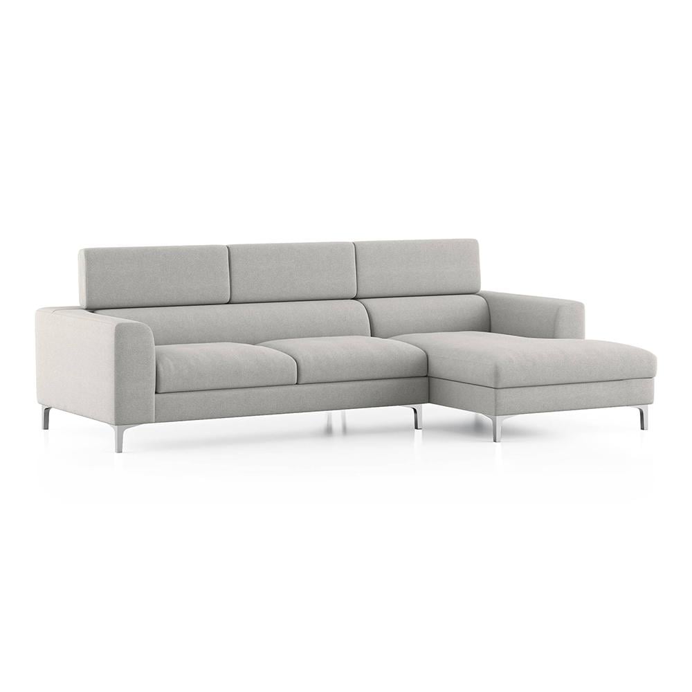 Chelsea Right Aligned 3 Seater Sectional Fabric Sofa (Vapour Grey)
