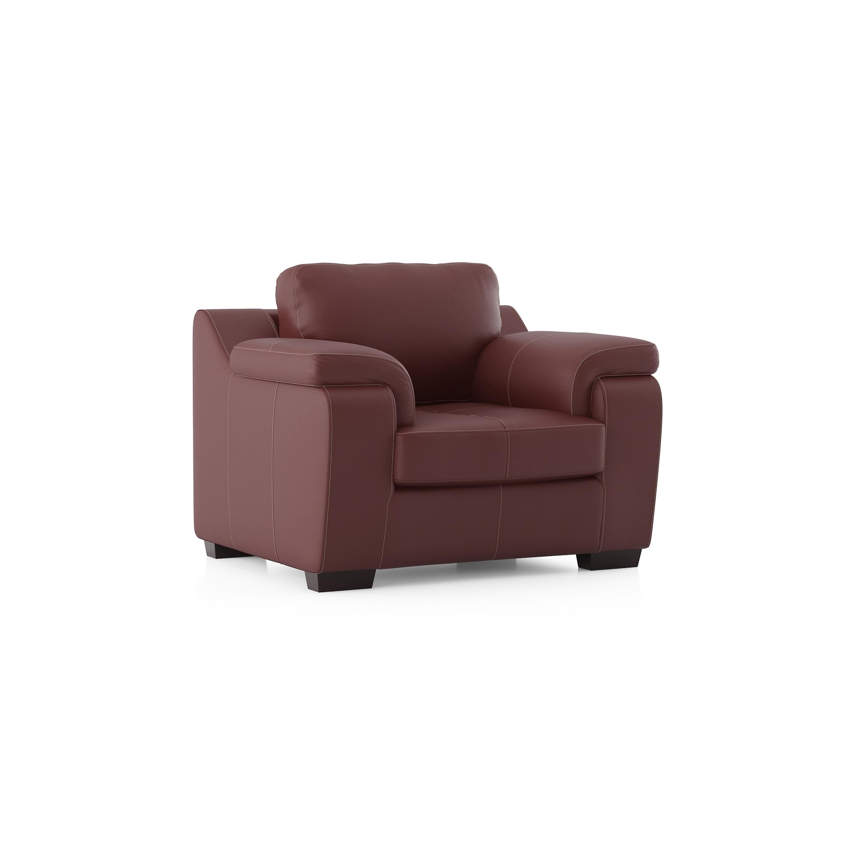 Trissino 1 Seater Premium Italian Leather Sofa In Bordeaux