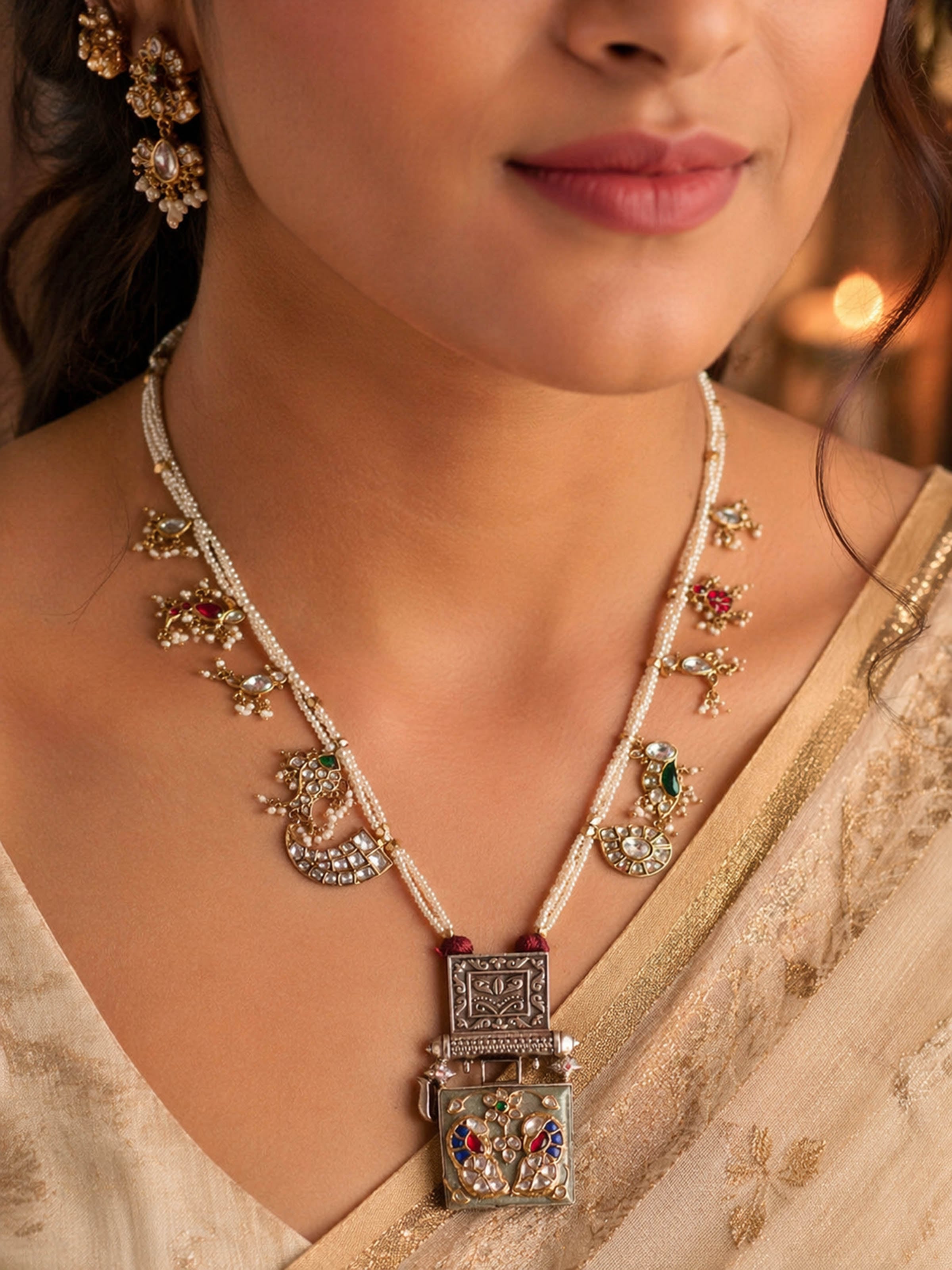 Silver Smithing Silver Long Necklace