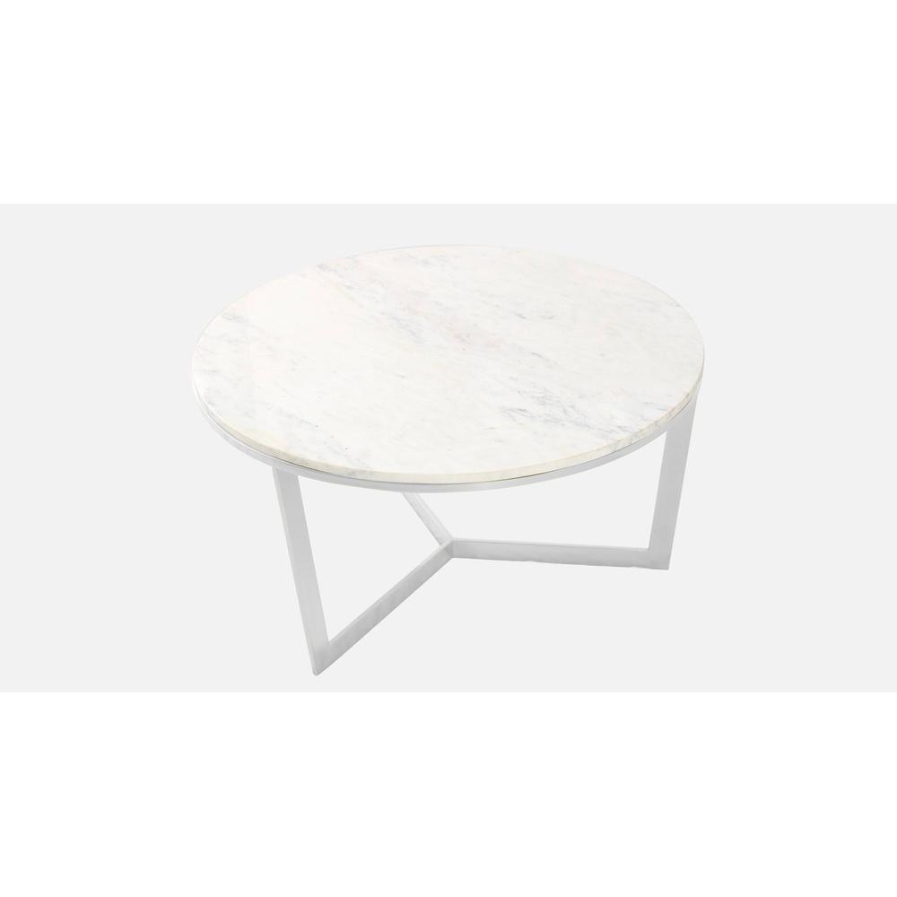 Hammond Marble Coffee Table In Chrome Finish