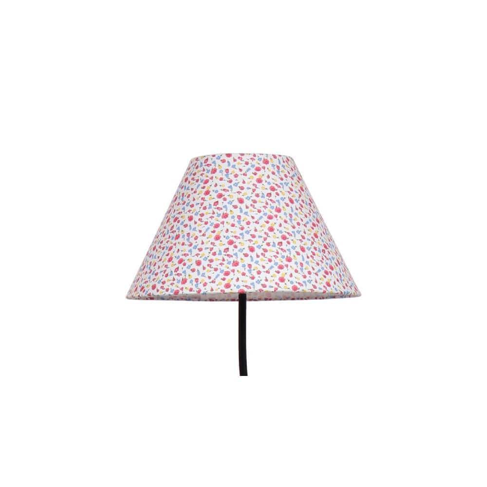 Calvin Multicolour Fabric Floor Lamp with Black Iron Base