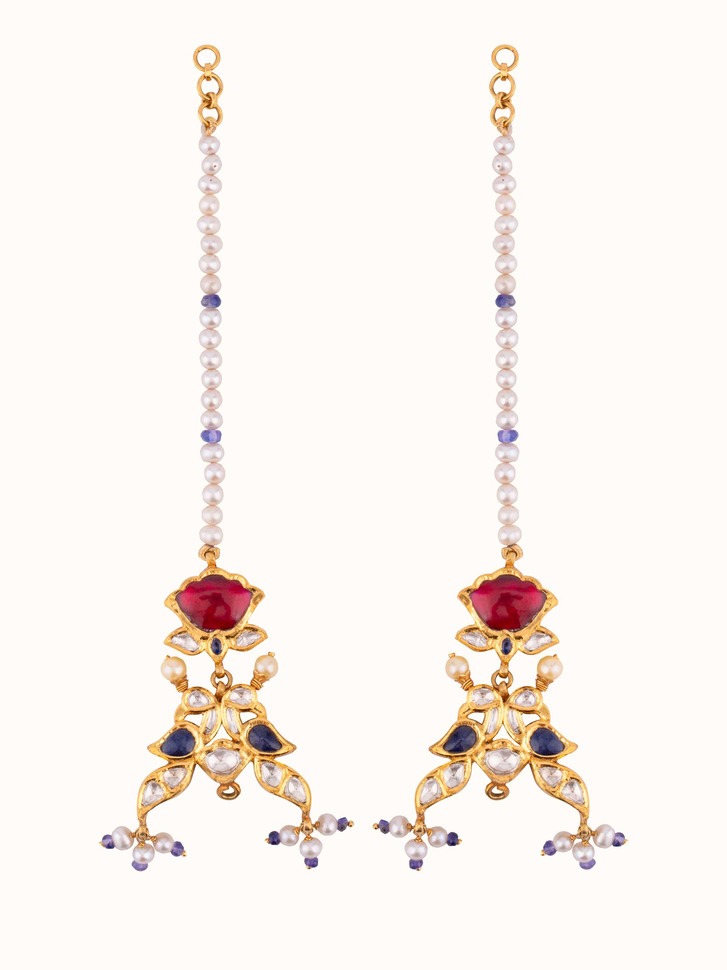 Jadau 18 Karat Gold Ear Chains