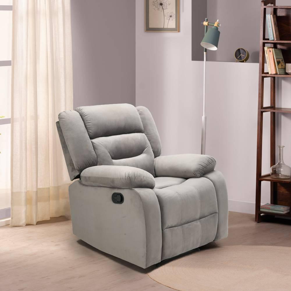 Sloane Leatherette One Seater Manual Recliner in Grey Colour
