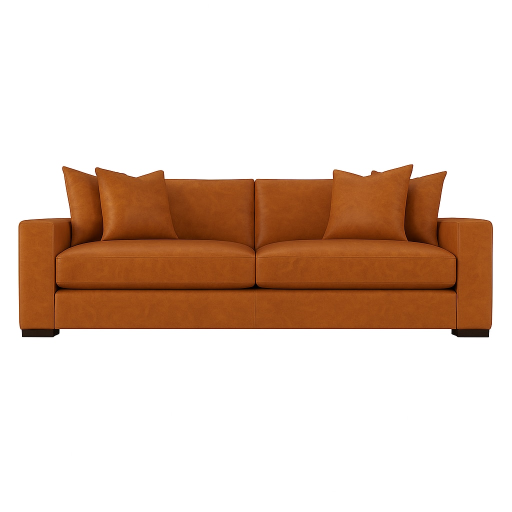 Lawson 2 Seater Sofa In Leatherette Brown Color