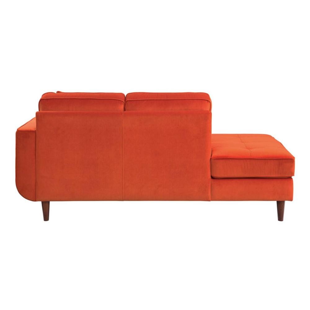 Mydril Velvet Chaise Launger in Orange Colour