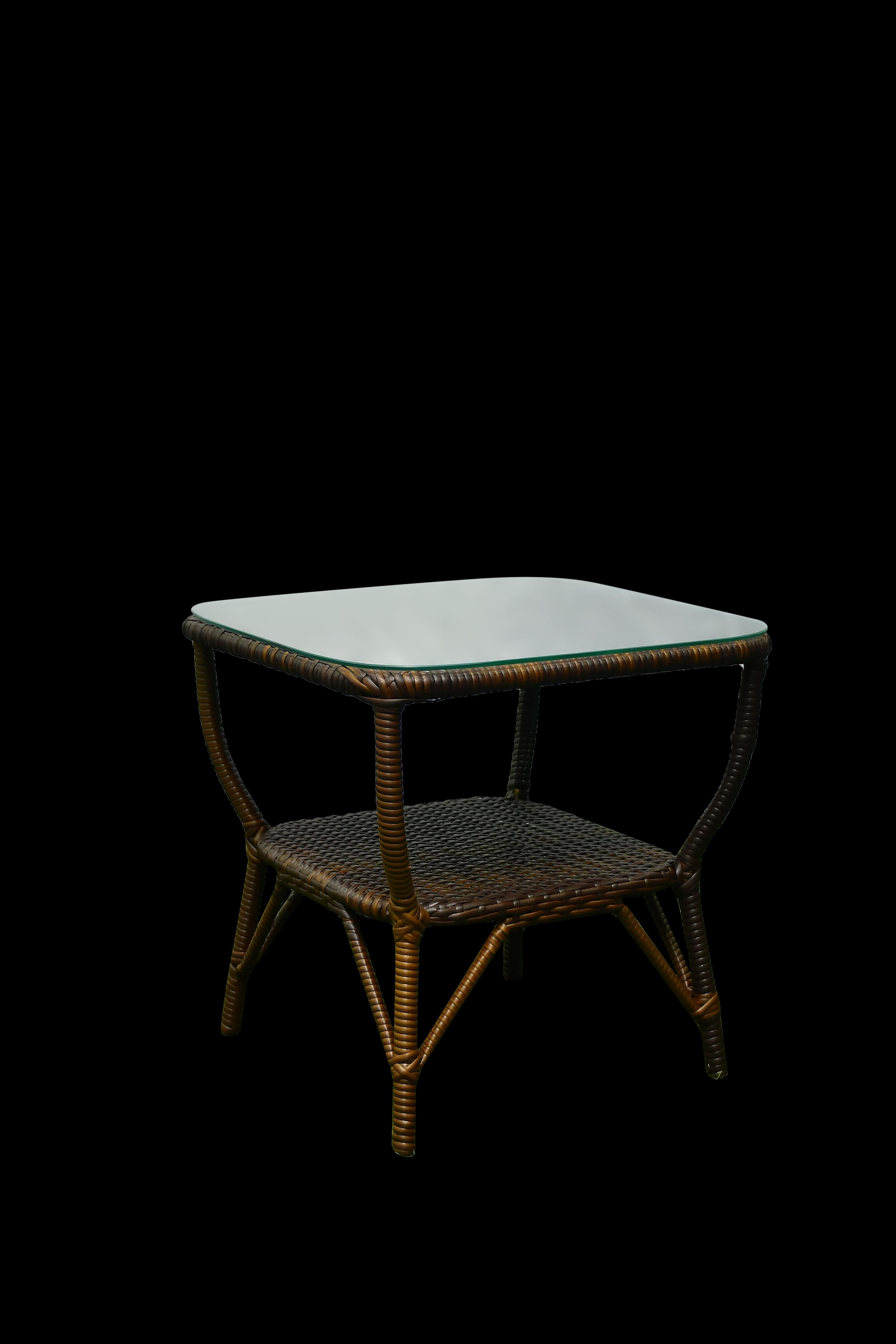 Lithgow  Wicker Table And Chair Set In  Brown Beige Dual Tone Finish