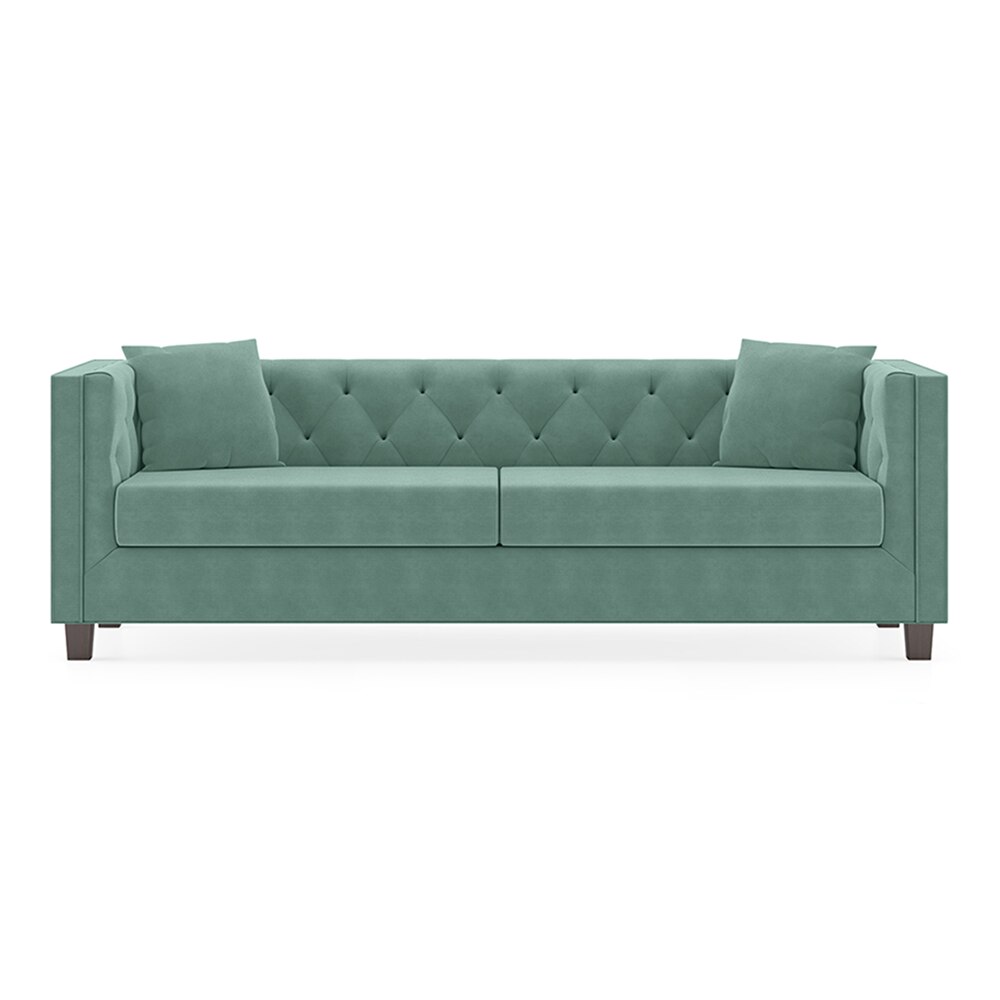 Windsor Luxe 3 Seater Fabric Sofa in Dusty Turquoise Velvet Colour