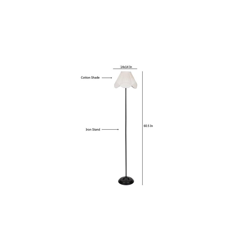 Sheldon Black Cotton Shade Floor Lamp
