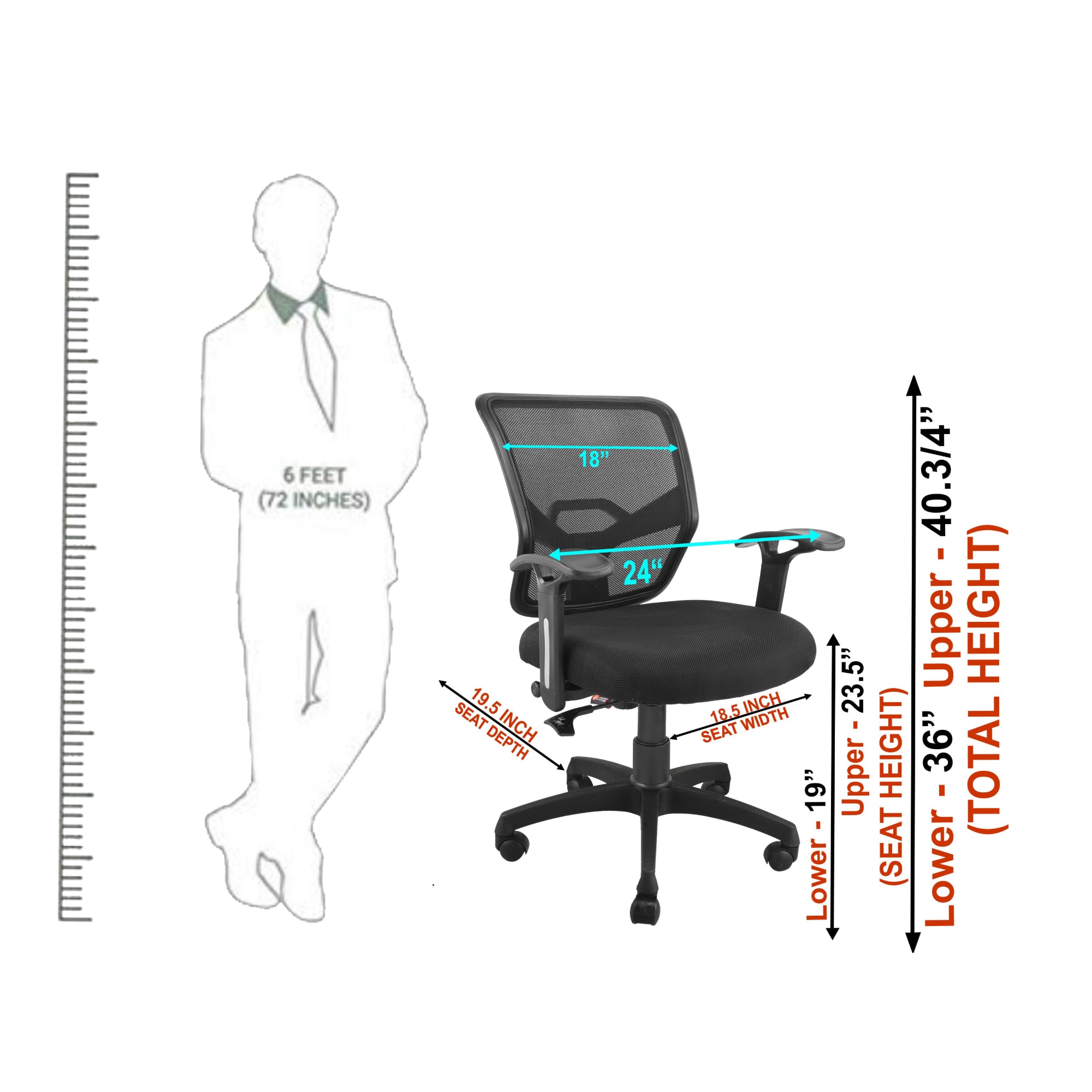 Stylish Ergonomic Office Chair In Black