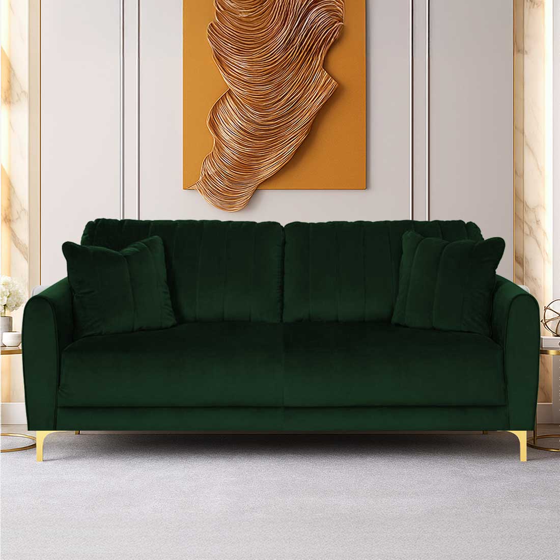 Angle Fabric Sofa (Green)