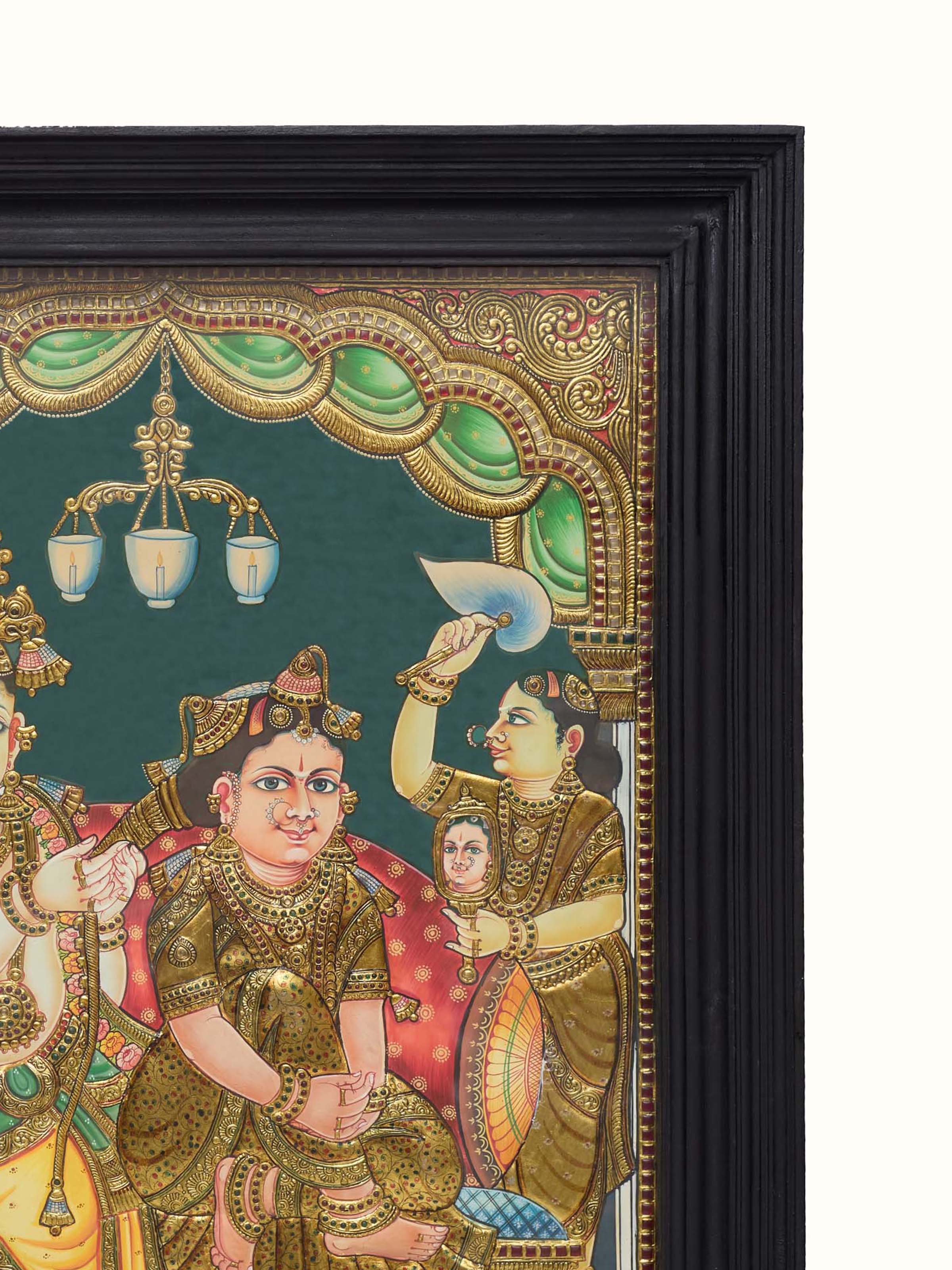 Jadai Thanjavur Teak Wood Painting