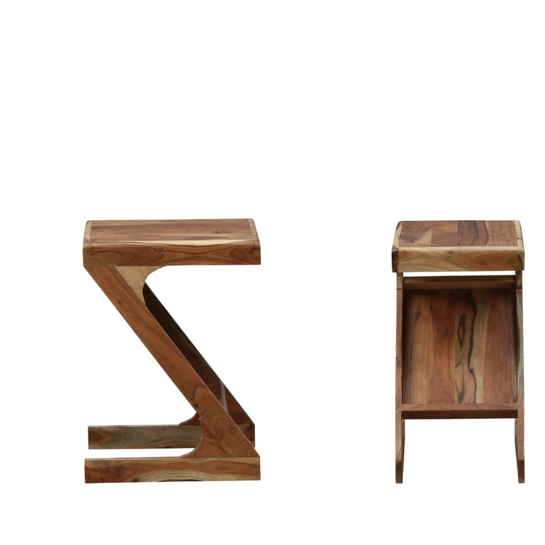 Z-Solid Solid Wood Side Table in Natural Finish