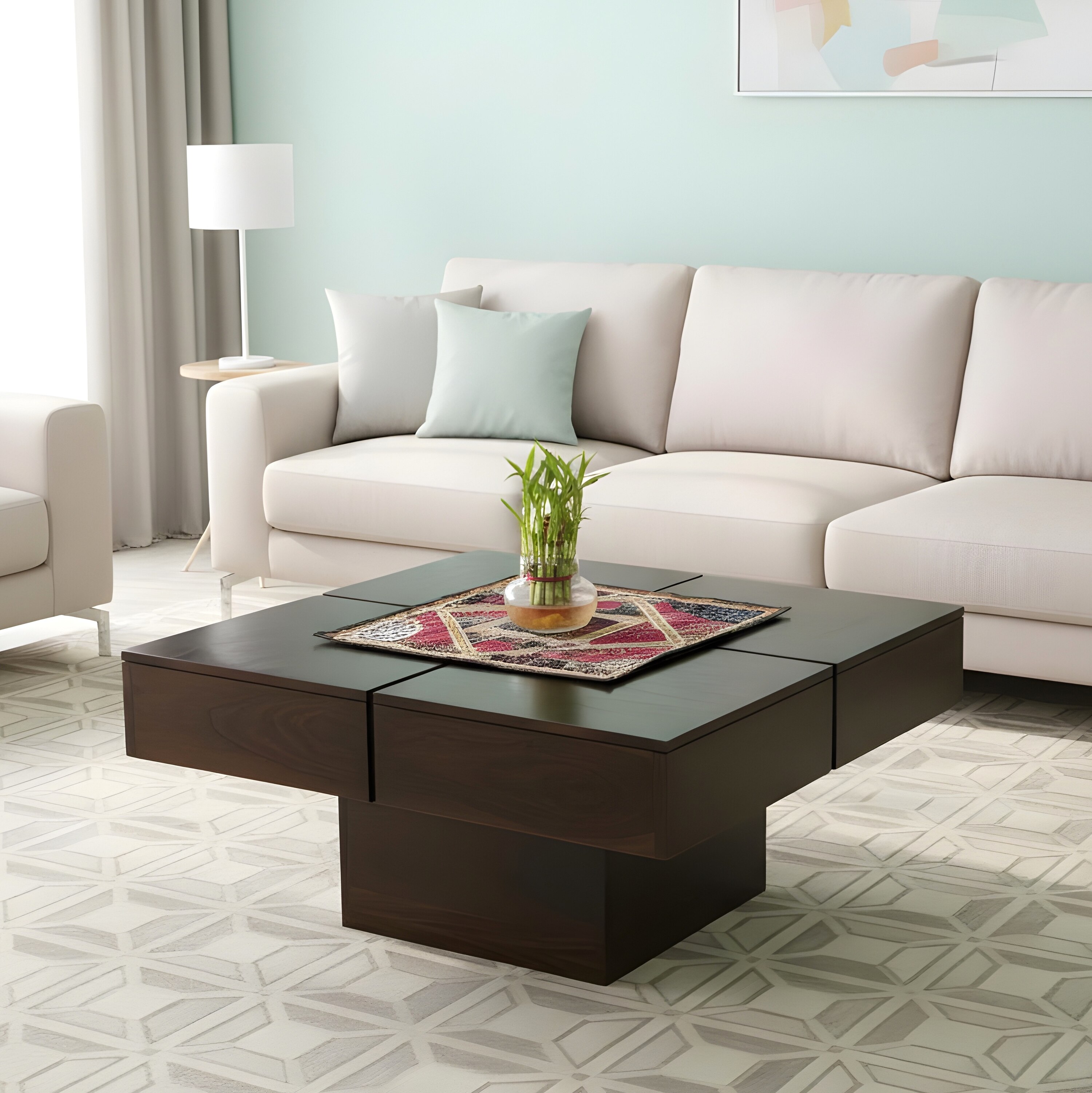 Montreal Sheesham Wood Coffee Table In Walnut Finish