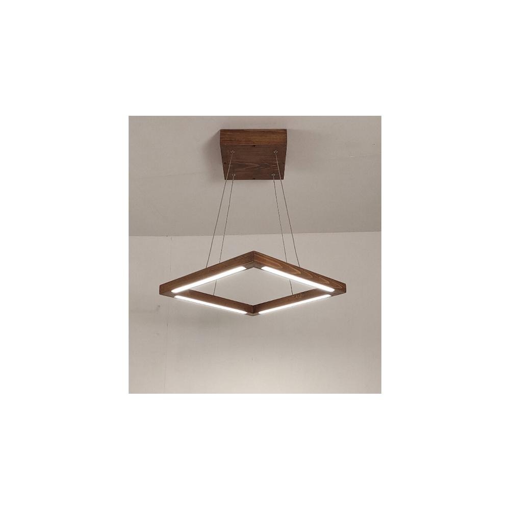 Atrium Brown Solid Wood Single Hanging Light