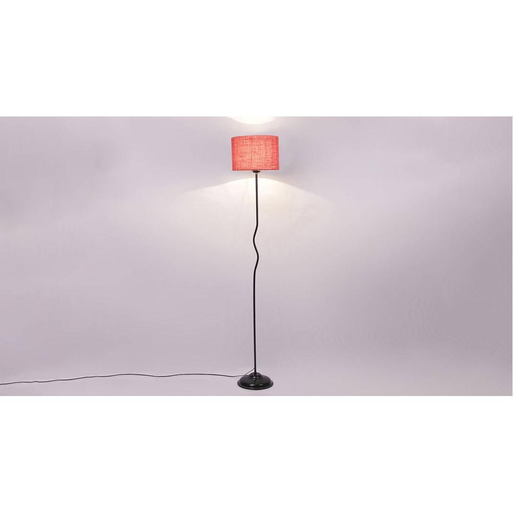 Minnie Pink Jute shade with Iron floor lamp