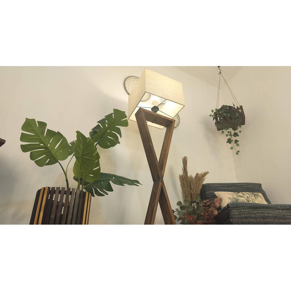 Infinity Beige Jute Floor Lamp with Beige Jute Base