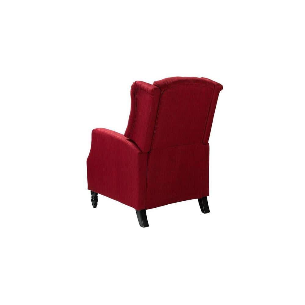 Louis Solid Wood One Seater Manual Recliner in Maroon Colour