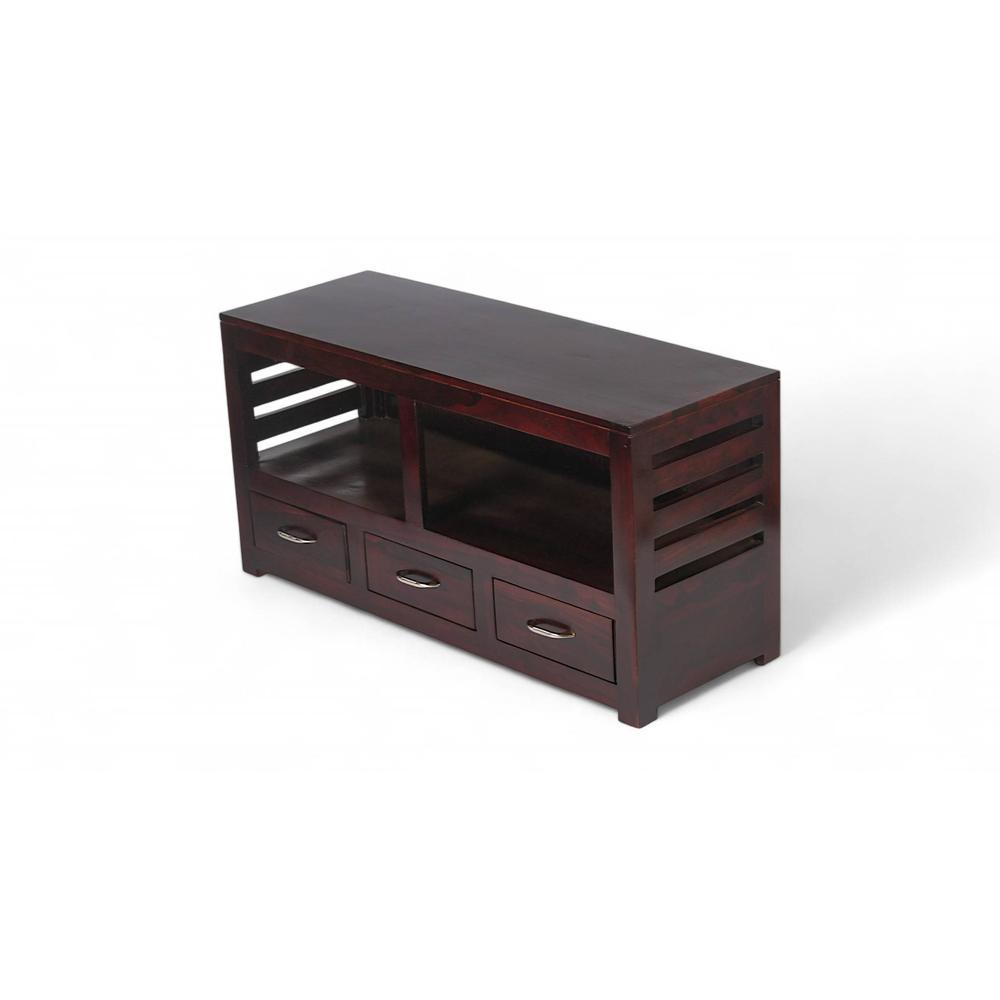 Allen Sheesham Wood Console Table in Dark Walnut Finish
