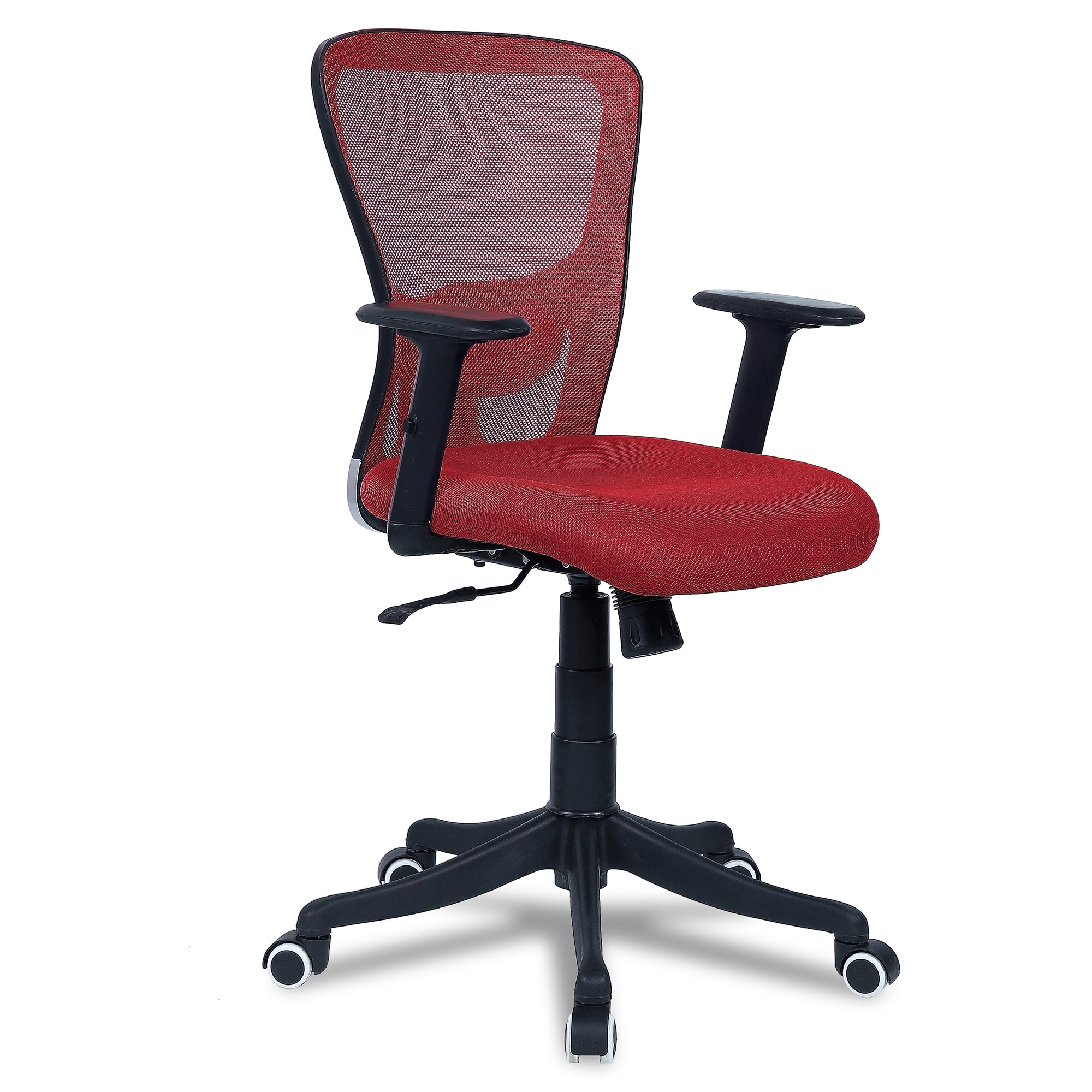 Peacifice Mid Back Ergonomic Chair in Red Colour