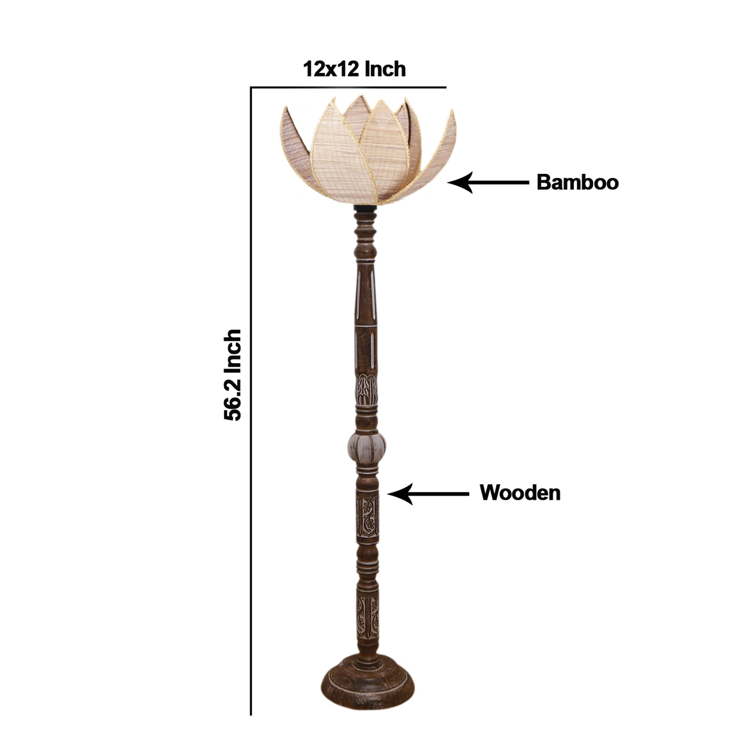 Devansh Wooden Floor Lamp