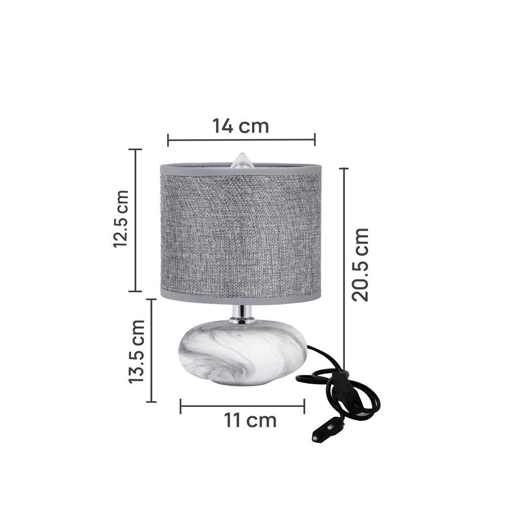 Grey and White Cylindrical Table Lamp