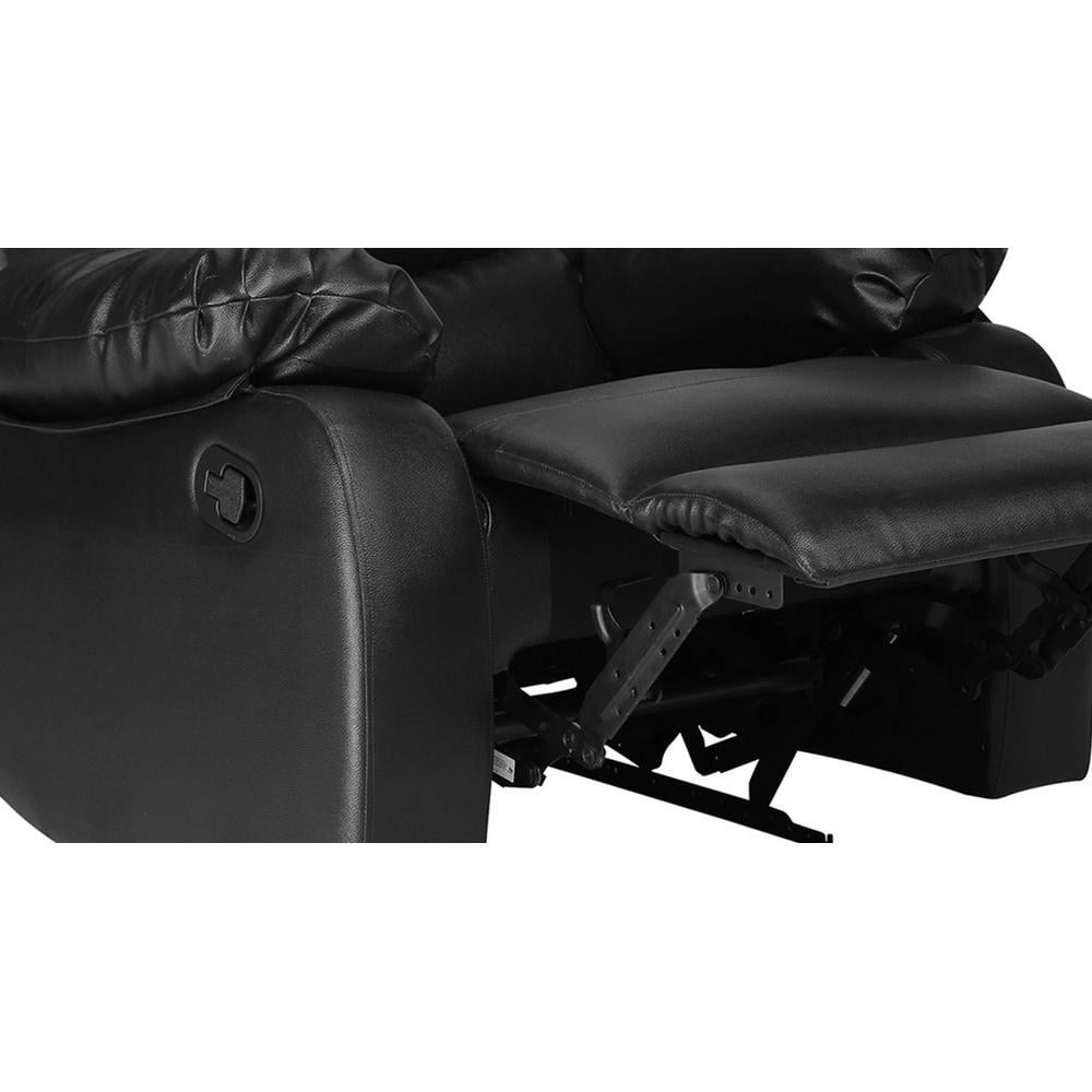 Shine Leatherette One Seater Manual Recliner in Black Colour