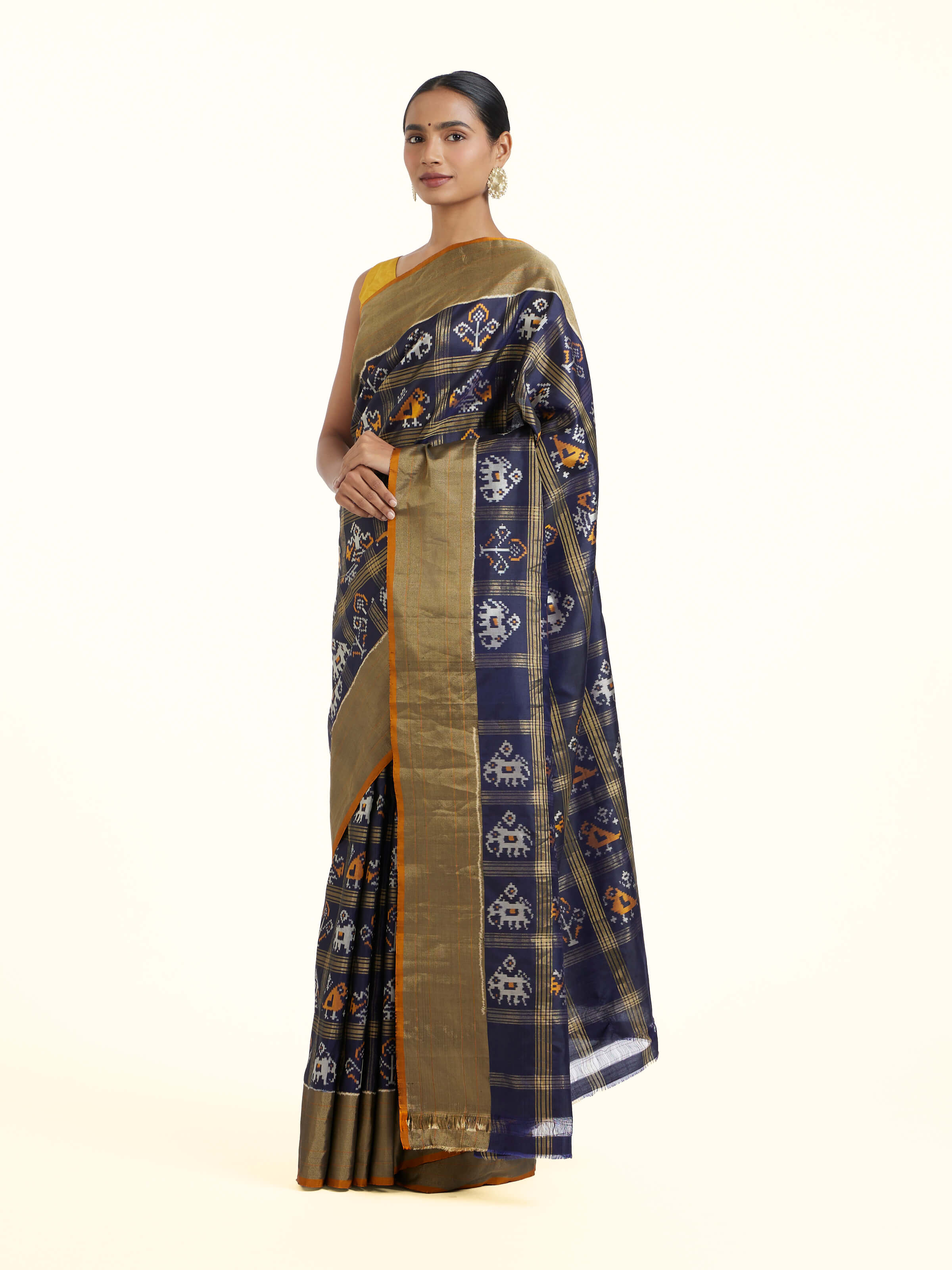 Blue Pochampally Ikat Silk Saree