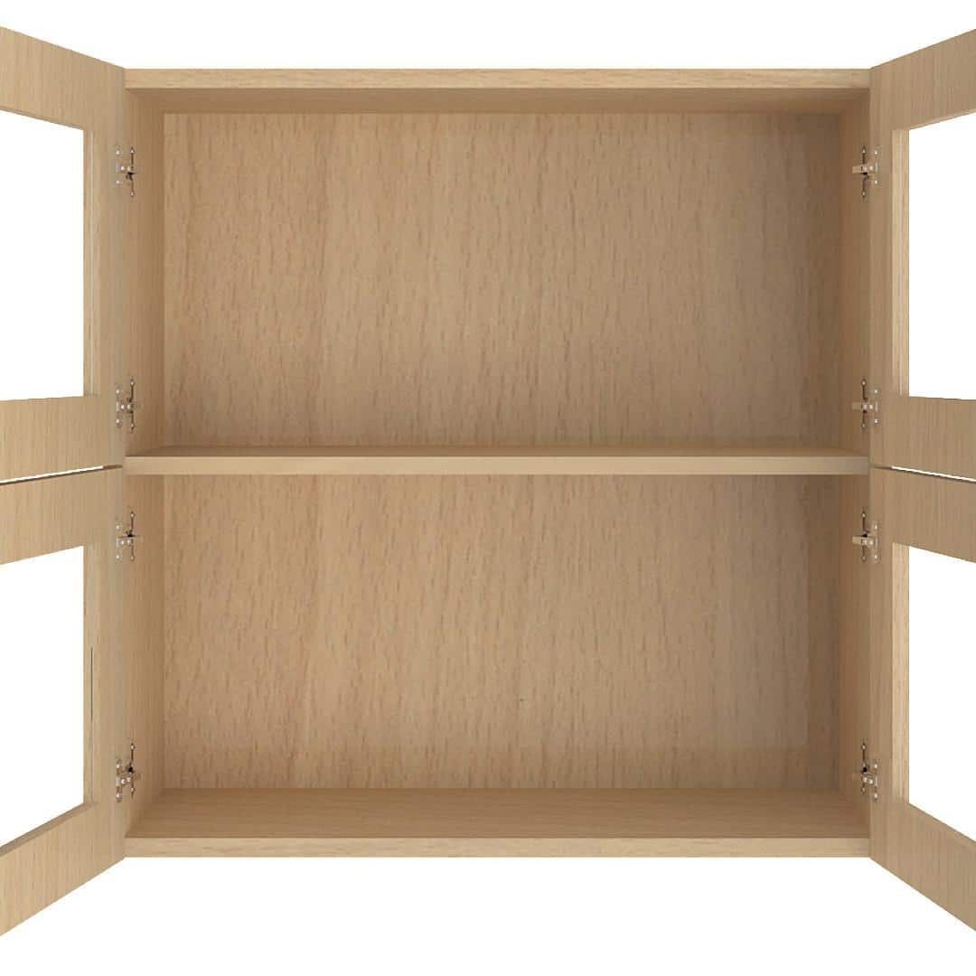 Romano Wall Mounted Glass Display Cabinet in Canadian Maple Colour