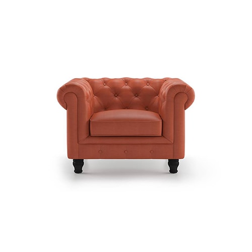 Winchester 1 Seater Leatherette Sofa in Tan Colour - Urban Ladder
