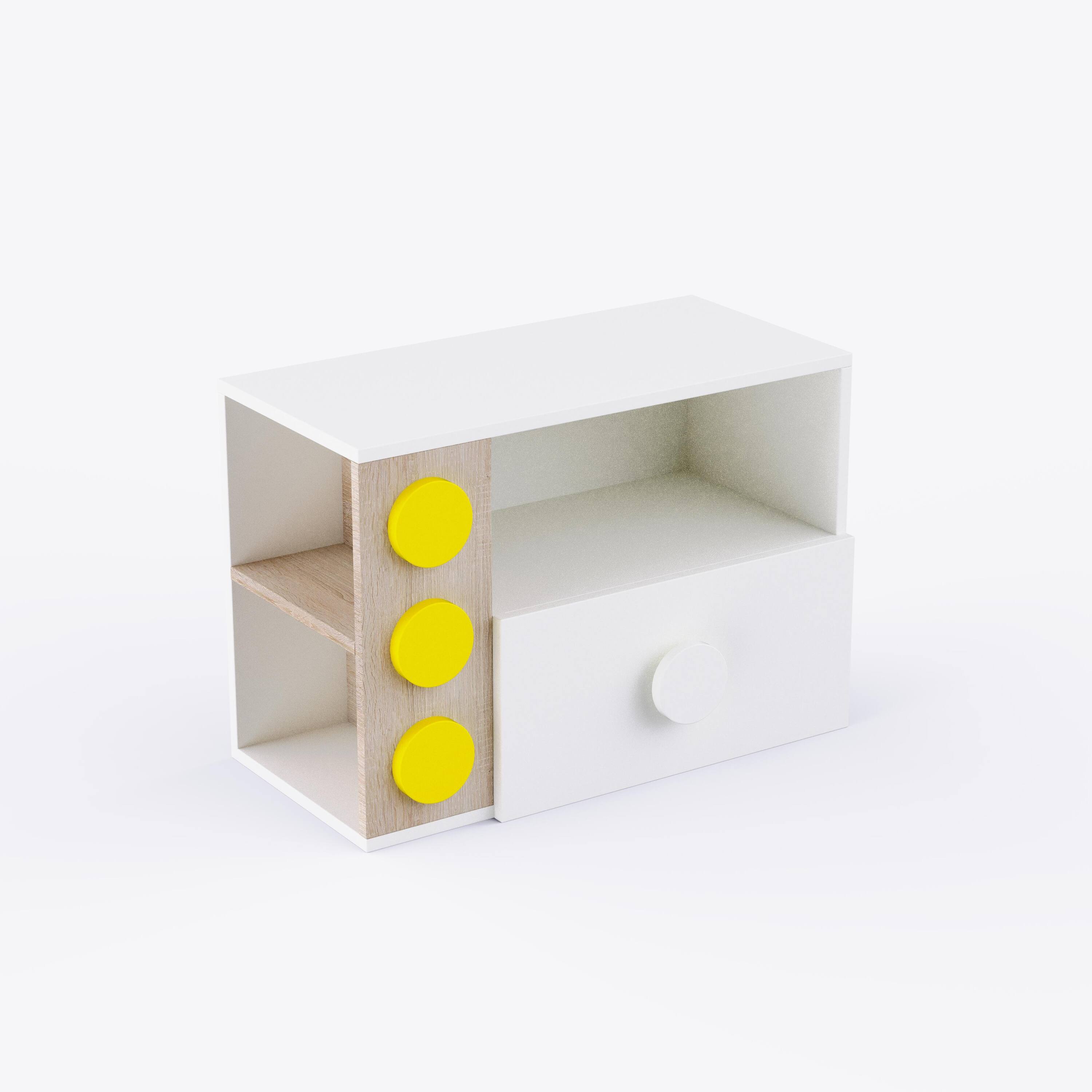 Building Blocks Storage Unit In White & Oak Colour